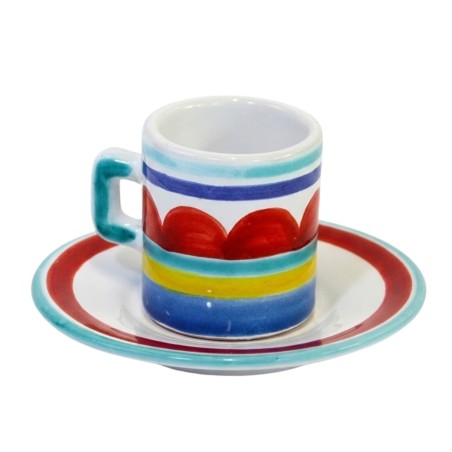 Cylindrical Coffee Cup with Saucer Sibari Ceramiche De Simone Cylindrical Coffee Cup with Saucer Sibari Ceramiche De Simone